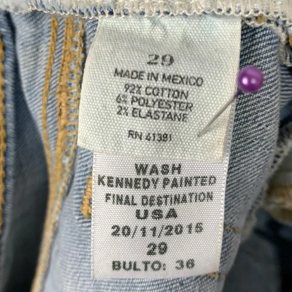 Polo Ralph Lauren Jeans Size 29 Tompkins Skinny Crop Blue Wash Kennedy Painted - Picture 8 of 16